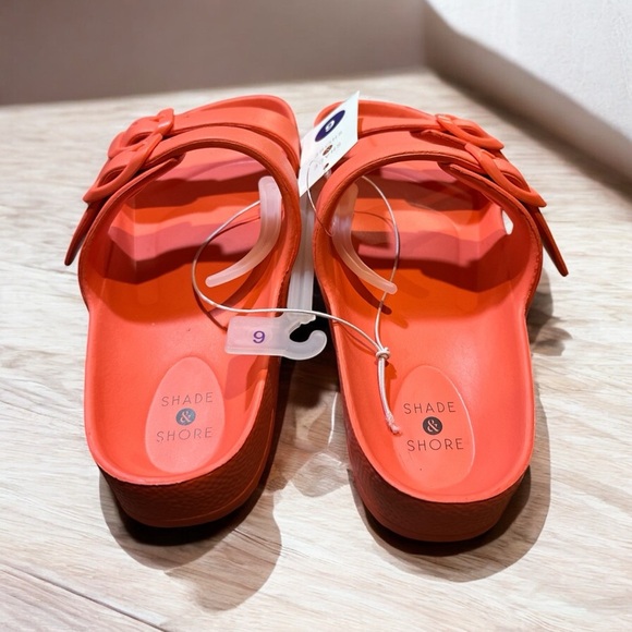 Shade & Shore Women’s Double Buckle Slide Sandals – Orange – Size 6 – NWT - Picture 4 of 6
